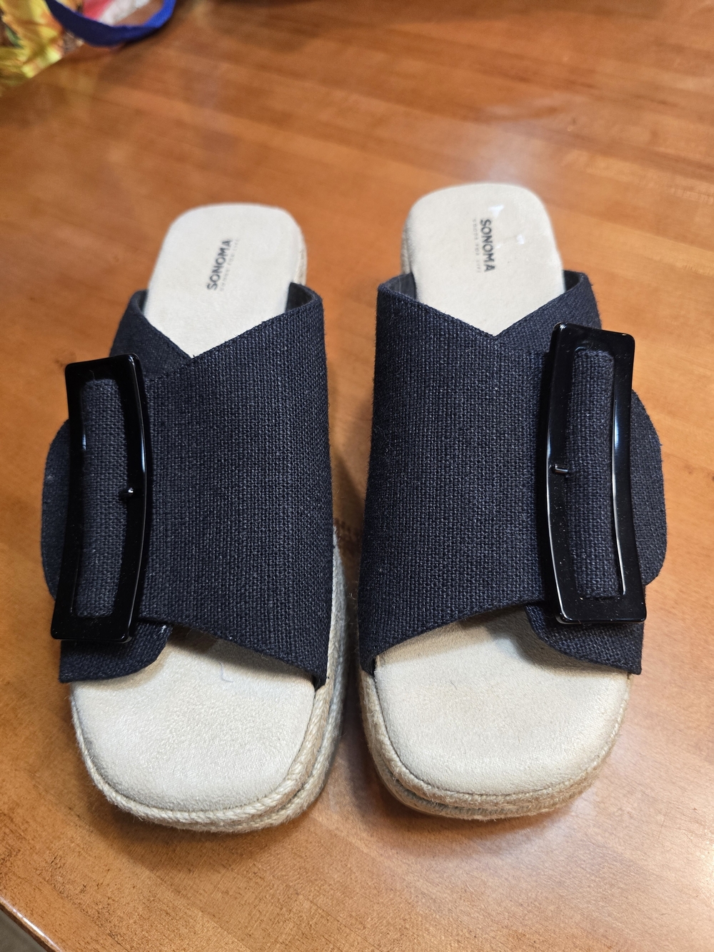 Sonoma Black Slide Mules with Oversized Buckle